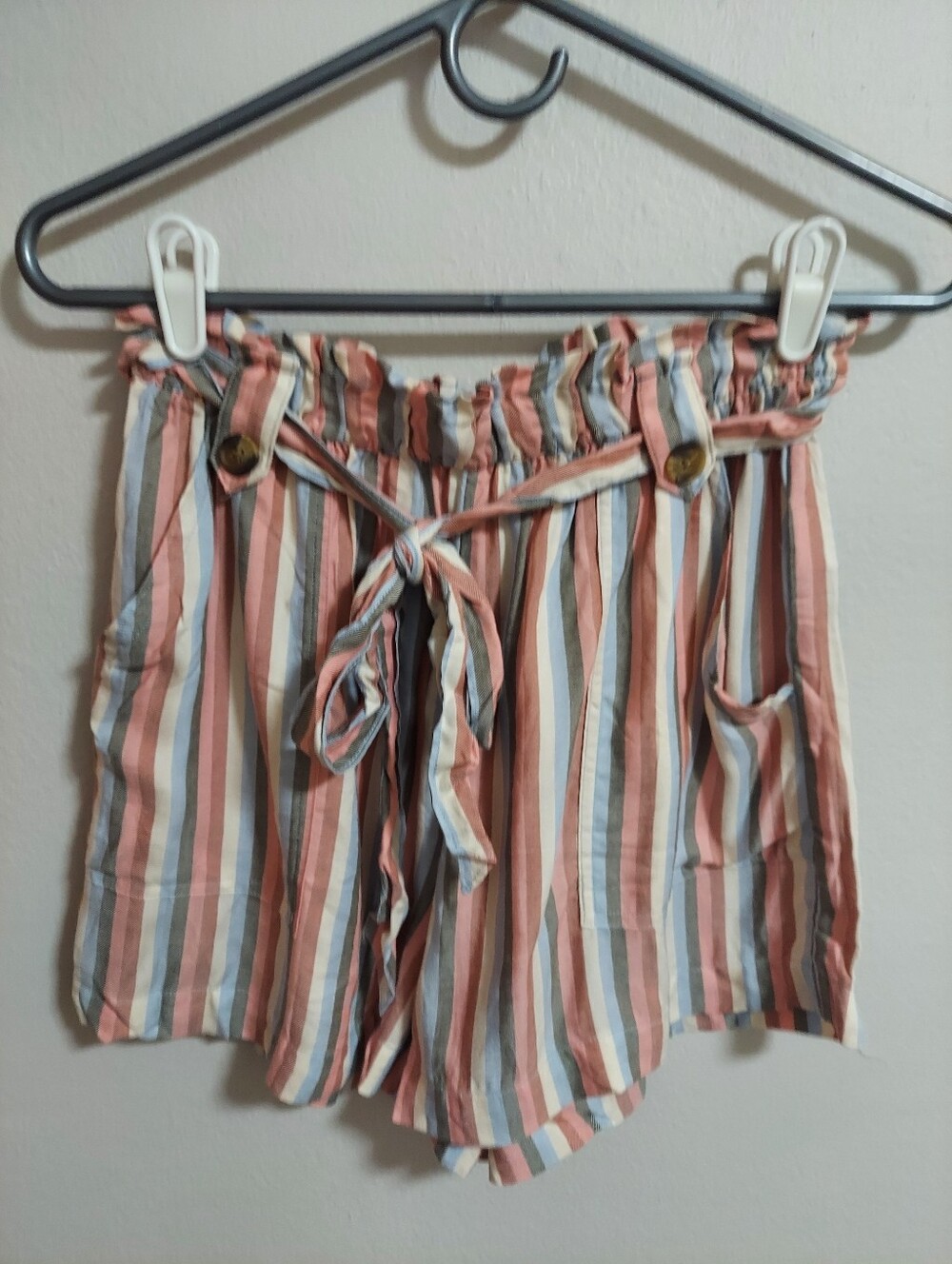 American Eagle Outfitters Multicolor Striped Paperbag Waist Shorts